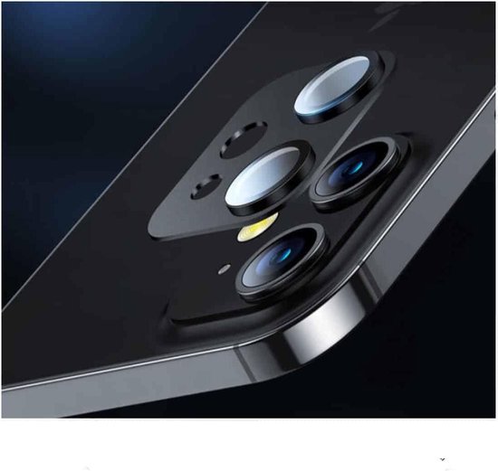 Fonu Camera Lens Tempered Glas Protector iPhone 12 Zwart