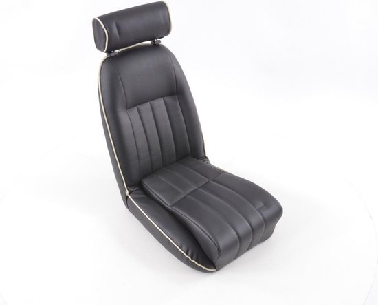 FK vintage autostoelen kuipstoelen Set Classic 4 zwart / wit met hoofdsteun  met... | bol.com