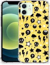 Case iPhone 12 Mini GSM Hoesje met doorzichtige rand Punk Yellow