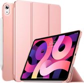 Apple iPad Air 2020 - iPad Air 4 10.9 inch (2020) Hoes Rose goud - Tri Fold Tablet Case - Smart Cover