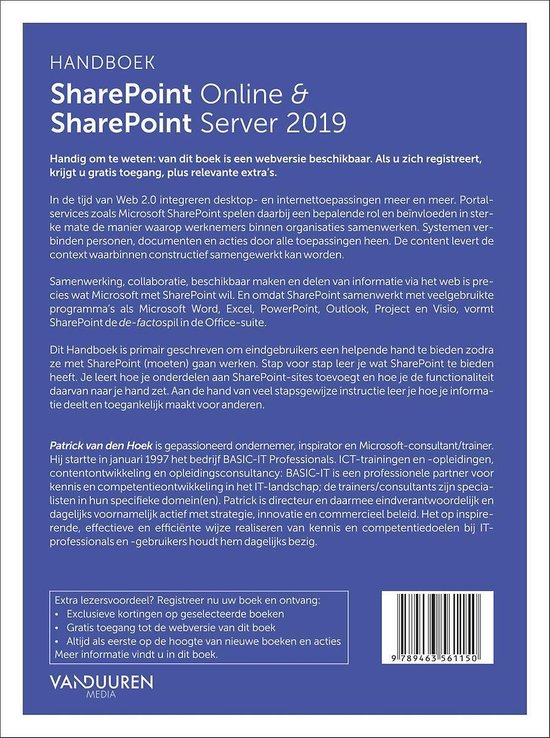 Handboek  -   SharePoint Online & SharePoint Server 2019 - Patrick van den Hoek
