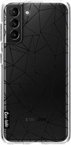Casetastic Samsung Galaxy S21 Plus 4G/5G Hoesje - Softcover Hoesje met Design - Abstraction Outline Black Transparent Print