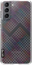 Casetastic Samsung Galaxy S21 4G/5G Hoesje - Softcover Hoesje met Design - Rainbow Squares Print