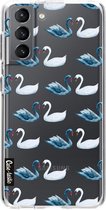 Casetastic Samsung Galaxy S21 4G/5G Hoesje - Softcover Hoesje met Design - Swan Party Print