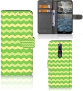 Telefoonhoesje Nokia 2.4 Book Case Waves Green