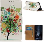 Nokia 2.4 Book Case Hoesje Wallet Met Bloemen Print