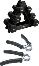 Tunturi - Fitness Set - Dumbbell Opbergrek incl 2x 1 t/m 3 dumbbells  - Knijphalters 2 stuks