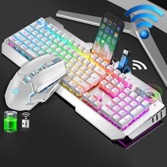 Wreed Verschillende goederen redactioneel K670 RGB-knop Keyboard - Toetsenbord - Draadloos - En Muisset - Wit |  bol.com