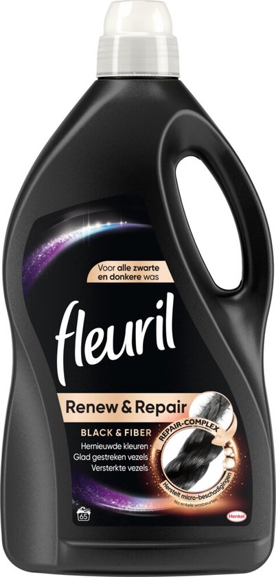 Tips Nauw Muf Fleuril Renew & Repair Black & Fiber Wasmiddel - Donkere Was - Grootformaat  - 65... | bol.com