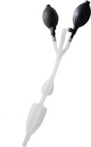 Silicone Anal Catheter With Bulbs - Intimate Douche - white - Discreet verpakt en bezorgd