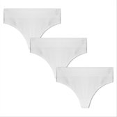 GAUBERT Dames String Naadloos 3-Pack Wit - Maat XL