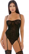 Feline SexyTeddy - Black - Maat XL - Lingerie For Her - black - Discreet verpakt en bezorgd