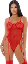 Make it Ring Teddy - Red - Maat XL - Lingerie For Her - red - Discreet verpakt en bezorgd