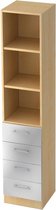 Wandkast - Esdoorn/Zilver - 40,6 x 42 x 200,4 cm - Signa G 7600 RE