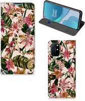 Hoesje ontwerpen OnePlus 8T Smart Cover Valentijn Cadeautje Vrouw Bloemen