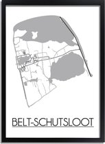 Belt-Schutsloot Plattegrond poster A3 + Fotolijst Zwart (29,7x42cm) - DesignClaud