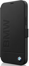 iPhone 12/12 Pro Bookcase hoesje - BMW - Effen Zwart - Leer