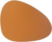 Placemat Leatherlook Camel 30.5x39cm Oval Organic