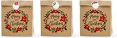 Sacs cadeaux Merry Little Christmas, kraft, 25x11x27cm (1 sac avec 3 pièces)