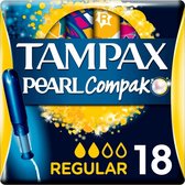 8x Tampax Compak Pearl Regular 18 stuks