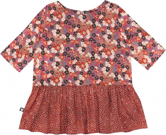 HEBE - meisjes blouse - bloemen - rood - Maat 122/128