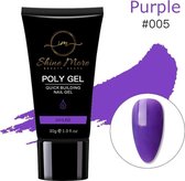 Shinemore Polygel Gel nagels 30 Gram Tube Solid Purple