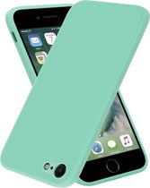 ShieldCase geschikt voor Apple iPhone 7 / 8 vierkante silicone case - aqua