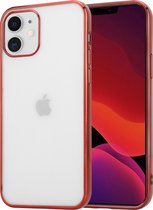 ShieldCase Metallic bumper case geschikt voor Apple iPhone 12 / 12 Pro - 6.1 inch - rood - Shockcase Shockproof hoesje metalen uitstraling - Hardcase hoesje - Hard Case met stootrand hoesje met bumpers beschermhoesje