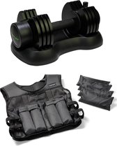 Tunturi - Fitness Set - Verstelbare Dumbbellset 12,5 kg - Gewichtsvest 10 kg