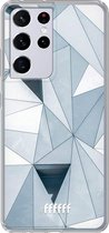 6F hoesje - geschikt voor Samsung Galaxy S21 Ultra -  Transparant TPU Case - Mirrored Polygon #ffffff