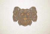 Line Art - Hond - Skyeterrier - XS - 24x30cm - Eiken - geometrische wanddecoratie