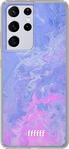 6F hoesje - geschikt voor Samsung Galaxy S21 Ultra -  Transparant TPU Case - Purple and Pink Water #ffffff