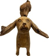 Teakhouten hond - Houten dieren  - Hond houten beeld - Decoratie voor binnen en buiten - Duurzame woondecoratie