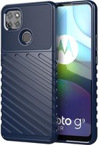 Motorola Moto G9 Power Hoesje TPU Thunder Design Blauw