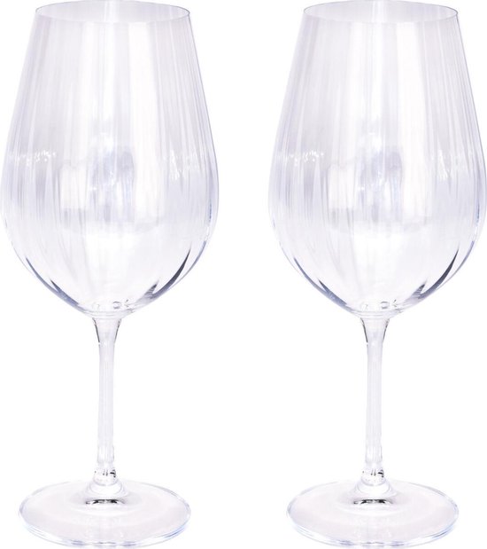 2x Rode wijnglazen 69 cl/690 ml van kristalglas - Kristalglazen - Wijnglas - Cadeau voor de wijnliefhebber