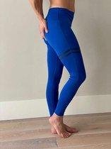 Ultimate Fit Fitnesslegging - Sportlegging, yogalegging in helder blauw met 2 diagonale strepen