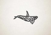 Wanddecoratie - Walvis 2 - L - 60x105cm - Zwart - muurdecoratie - Line Art