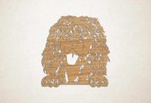 Wanddecoratie - Hond - Ierse waterspaniel 3 - S - 48x45cm - Eiken - muurdecoratie - Line Art