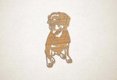 Wanddecoratie - Hond - Rottweiler 2 - XS - 29x15cm - Eiken - muurdecoratie - Line Art