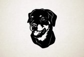 Wanddecoratie - Hond - Rottweiler 9 - L - 101x75cm - Zwart - muurdecoratie - Line Art