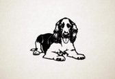 Wanddecoratie - Hond - Welsh Springer Spaniel - S - 45x57cm - Zwart - muurdecoratie - Line Art