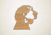 Wanddecoratie - Hond - Bluetick Coonhound - M - 61x60cm - Eiken - muurdecoratie - Line Art