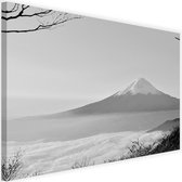 Schilderij Fuji, 2 maten, zwart-wit, Premium print