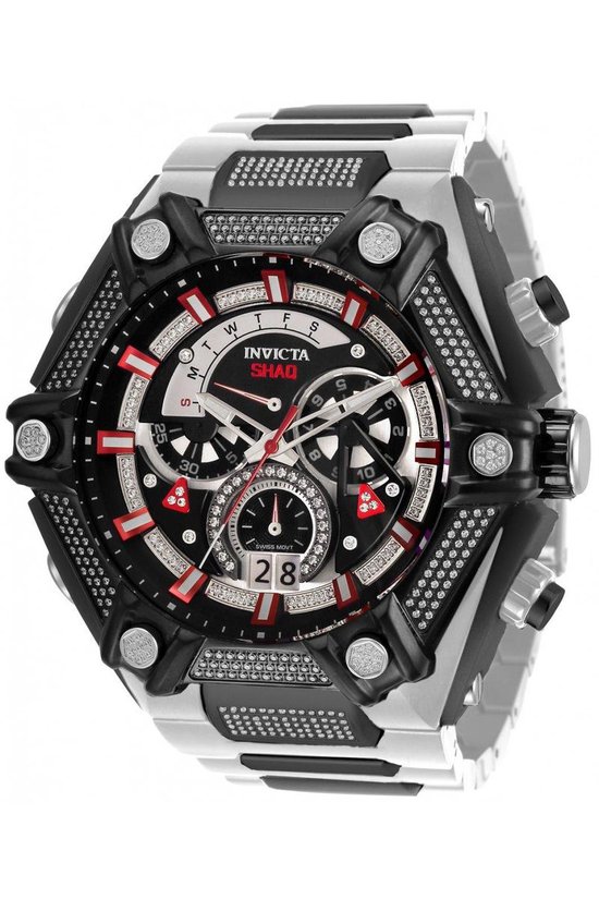 Invicta SHAQ 33685 Quartz Herenhorloge - 60mm - Met 95 diamanten | bol.com