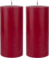 6x stuks rood bordeaux cilinderkaarsen/stompkaarsen 15 x 7 cm 50 branduren - geurloze kaarsen