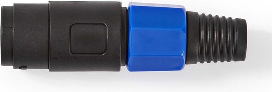 Nedis Speaker-Connector - Recht - Male - Vernikkeld - Soldeer - Diameter kabelinvoer: 8.0 mm - ABS - Zwart - 1 Stuks - Polybag