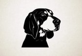 Wanddecoratie - Hond - Bluetick Coonhound - M - 61x60cm - Zwart - muurdecoratie - Line Art