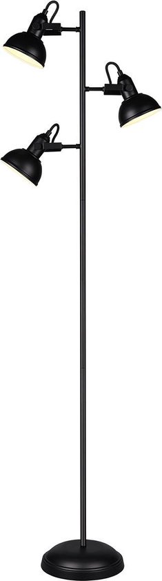 REALITY GINA - Vloerlamp - Zwart mat - excl. 3x E14 28W