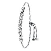 Lucardi Dames Armband kristal white - Echt Zilver - Armband - Cadeau - Moederdag - 22 cm - Zilverkleurig