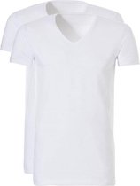 Ten Cate - Heren 2-Pack V-Hals Long T-Shirts Wit - XXL